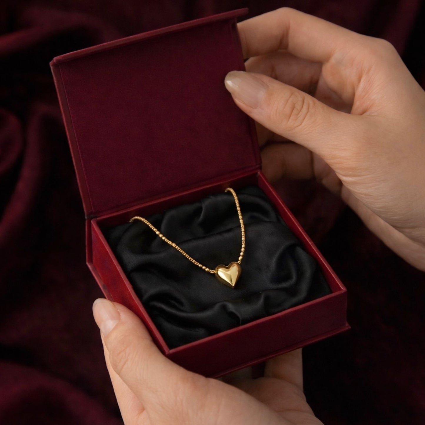 Golden Heart Pendant Necklace