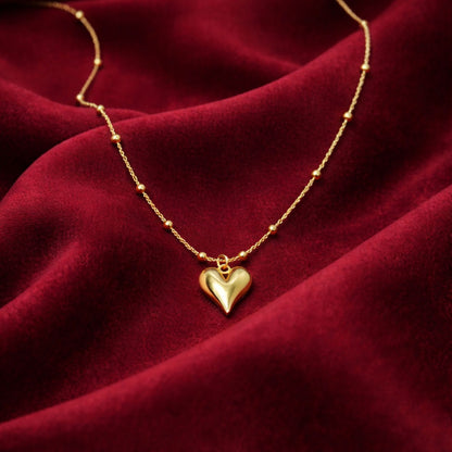 Golden Heart Pendant Necklace