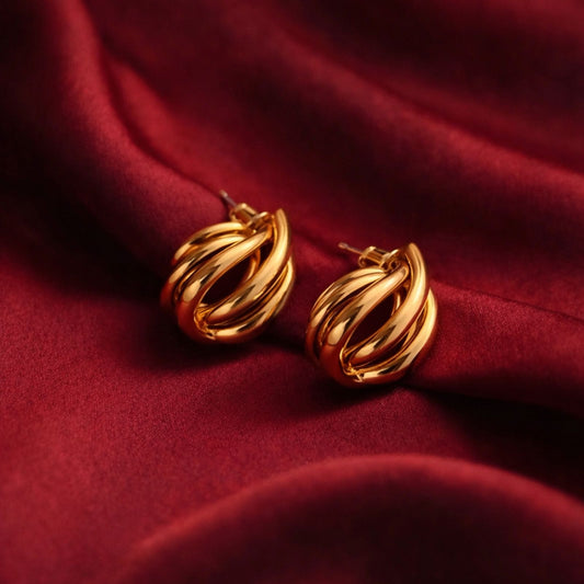 Gold Twisted Hoop Earrings