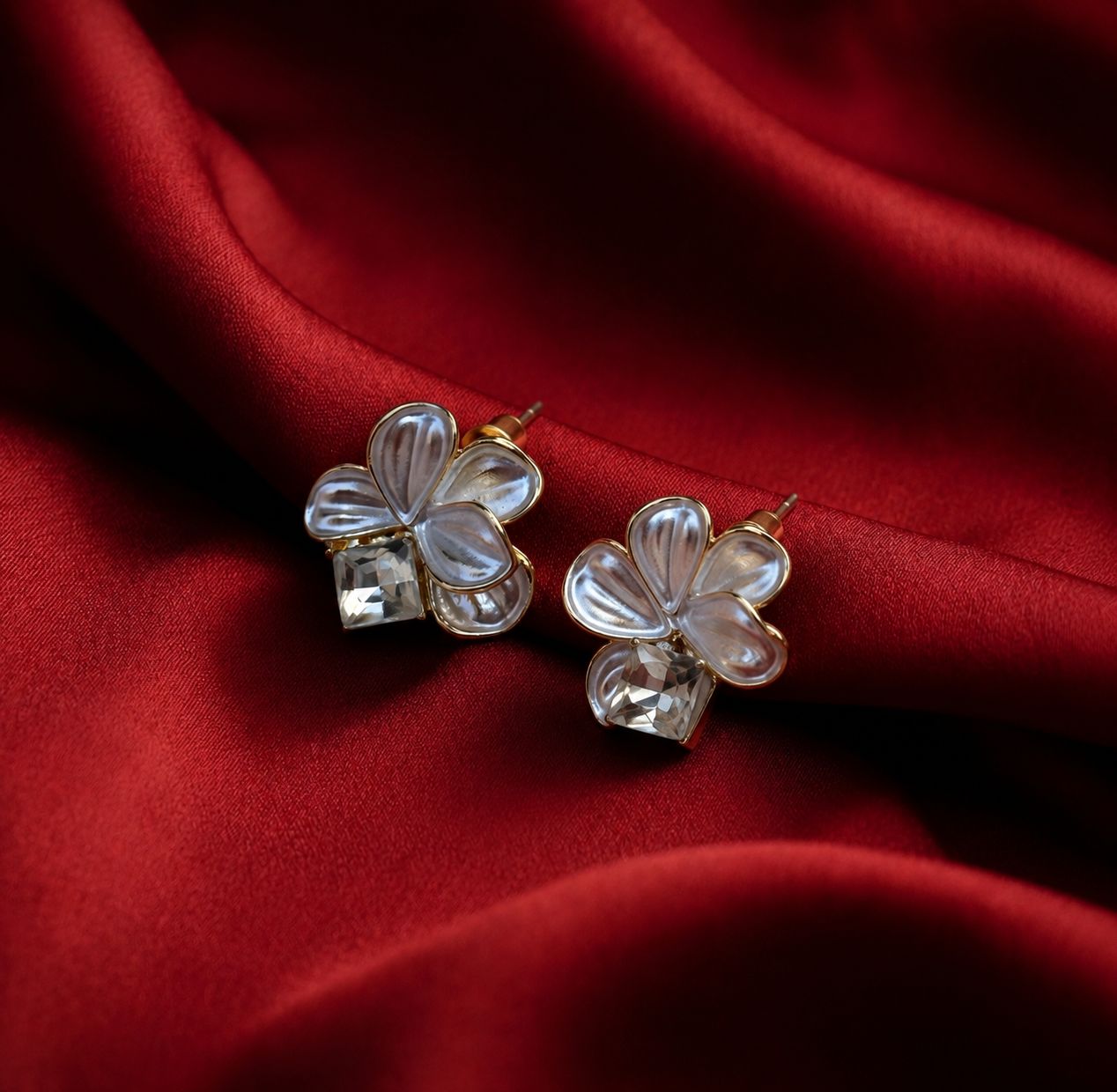 Pearl Petal Earrings