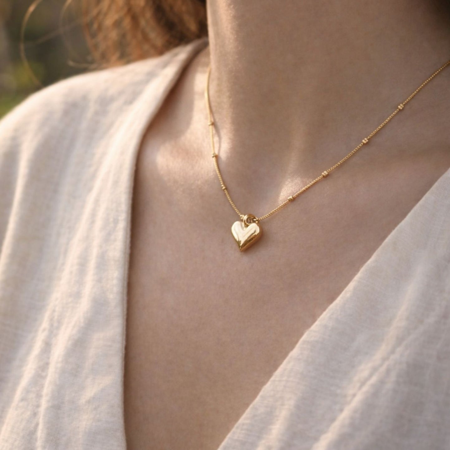 Golden Heart Pendant Necklace