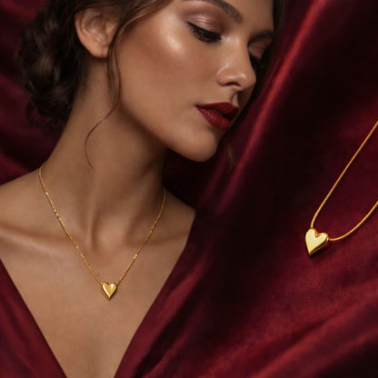Golden Heart Pendant Necklace