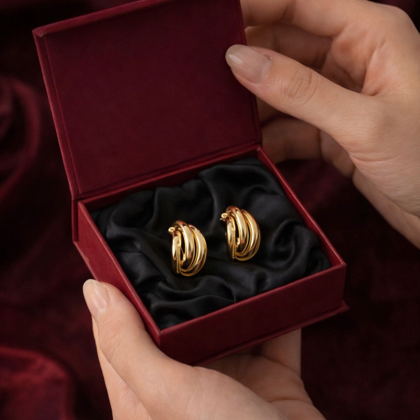 Gold Twisted Hoop Earrings