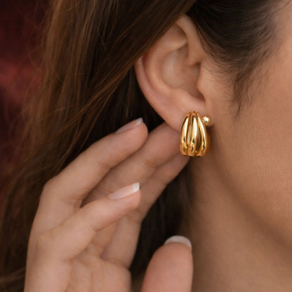 Gold Twisted Hoop Earrings