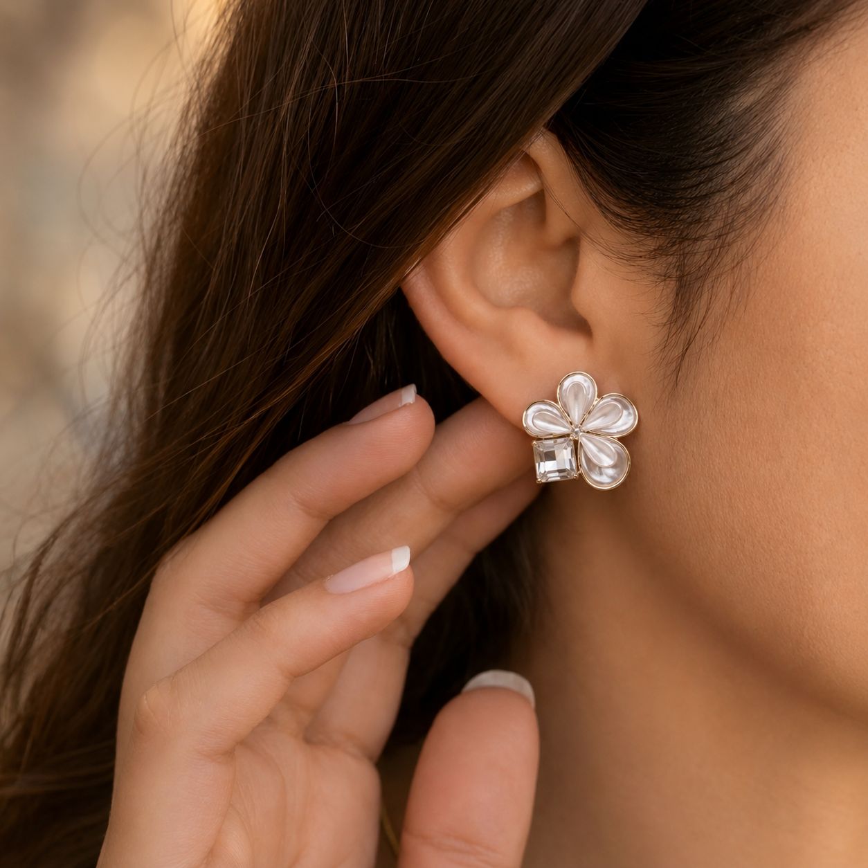 Pearl Petal Earrings