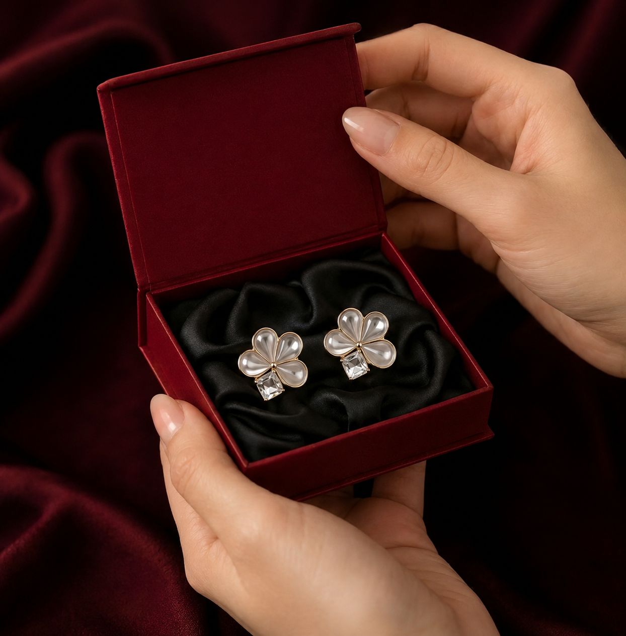 Pearl Petal Earrings